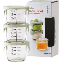 LOCK&LOCK 儿童玻璃辅食盒230ml*3个