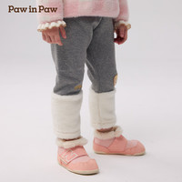 PawinPaw卡通小熊童装秋冬女宝毛绒拼接针织裤打底裤