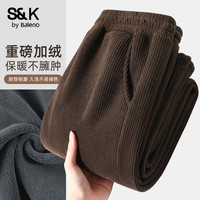 Baleno/班尼路 S&K系列 咖色灯芯绒直筒裤
