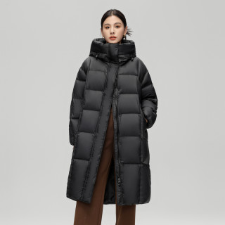 雪中飞2025冬女装长羽绒服连帽韩版廓形高充绒泡芙蓬松保暖F 155/80A