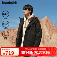 Timberland 官方男装冲锋三合一外套户外防水抓绒|A2J5B A2J5B001/黑色