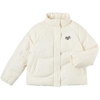 李 Lee25秋冬新品舒适版立领插肩袖小Logo徽标米白色女羽绒服休闲潮 米白色 S