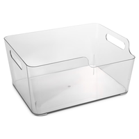 得力亚克力透明大容量加厚书立架桌面书本收纳盒六一儿童节阅读架办公书桌整理置物架装书PK108 透明大号