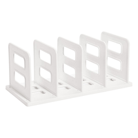 得力（deli）4联组装可拆卸桌面书立置物架书收纳桌上书架 桌上书籍挡靠夹 TB514白色 【单联可拆】14cm四联书立-白色