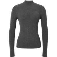 红袖肌理感针织衫上衣秋季2024女装正肩显瘦气质百搭半高领毛衣 深灰080 M