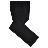 富绅 秋季男装单双褶西裤男商务黑色西服裤子宽松中年大码免烫长裤