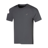 亚瑟士ASICS运动T恤男子跑步短袖透气舒适运动上衣 2031E430-001 深灰 L