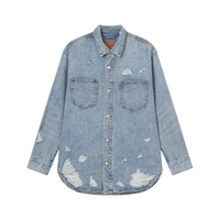 Levi's 李维斯男士宽松破洞牛仔夹克