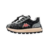 Kappa Kids卡帕童鞋儿童鞋男童运动鞋子儿童鞋子板鞋女童时尚跑鞋 黑灰 35 适合脚长218mm