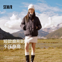 森马(Semir)史努比系列羽绒服女立领宽松插肩袖2024冬三防外套109724113013