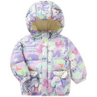 巴拉巴拉男童羽绒服女童外套三防2023冬童装儿童萌趣面包服潮 蓝紫色调-三防面料-00387 90cm