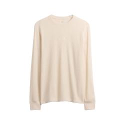 Gap LOGO华夫格长袖T恤 米色 XS