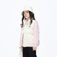 little MO&Co.火山岩蓄热 童装冬装男童女童羽绒服背心马甲外套儿童 米白色 120 120/56