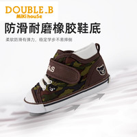 MIKIHOUSE宝宝学步鞋女宝宝男婴儿鞋子机能鞋帆布鞋宝宝鞋DoubleB 时尚印花卡其色（二段） 内长14.5cm