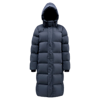 君羽户外羽绒服男女过膝长款800蓬加厚时尚鹅绒服H52295 深蓝 XS(白鹅绒294克)