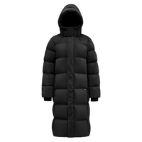 君羽户外羽绒服男女过膝长款800蓬加厚时尚鹅绒服H52295 黑色 XS(白鹅绒294克)