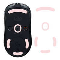 BUBM 必优美 gpw罗技鼠标脚垫贴狗屁王贴纸防滑GPW电竞游戏鼠标贴ICE冰版弧形脚垫贴顺滑耐磨 GPW一代冰版脚贴 粉色