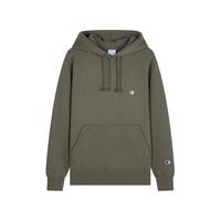 Champion冠军加绒刺绣连帽卫衣套头纯色保暖男女同款校园风 深灰色 XL