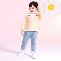 PawinPaw卡通小熊童装款女宝宝爱心刺绣裤子牛仔裤潮酷