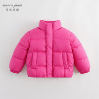 MARC&JANIE马克珍妮冬装新年款女童超轻保暖加厚面包服羽绒服231657 玫红  120
