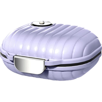 百草园便携药盒一周分药盒七天外出分装器随身药品分装盒密封防潮大容量 7格计时便携药盒【小号木槿紫】