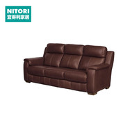 NITORI宜得利家居 家具 非电动皮沙发客厅高靠背三人位 波士顿-F 深棕SK70天,假日85天