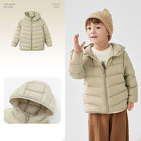 巴拉巴拉童装儿童羽绒服秋冬装男童女童外套宝宝亲子装保暖上衣潮 杏仁咖-连帽-白鸭绒