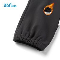 361°儿童童装2025冬季男中大童针织加绒保暖长裤 黑150 【加绒】经典黑1703