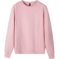 CAMEL骆驼圆领长袖套头卫衣男2024秋冬时尚宽松薄款休闲运动上衣女 J23CZ05064，柔雾粉，女 L