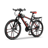 凤凰(Phoenix)山地自行车成人男女内走线越野竞赛青少年运动铝合金自行车 战神 加厚钢架 十刀轮黑红 24寸【适合145-170cm】 24速