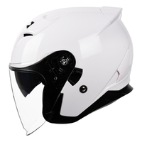 野马(YEMA)摩托车头盔电动车男女四季通用3C认证成人踏板四分之三盔帽 珍珠白【透明+防雾贴】 2XL码