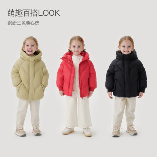 马克珍妮女童保暖轻羽绒儿童新年红羽绒服宝宝冬装241199 撷草紫