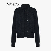 MO&Co.针织衫开衫两件套2025冬细闪烫钻流星空针破洞轻暖MBE4CAR036 炭黑花灰色 M /165