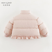 马克珍妮【超轻加厚】马克珍妮女童花边立领保暖羽绒服儿童冬装241195 糖果粉【241195】 110