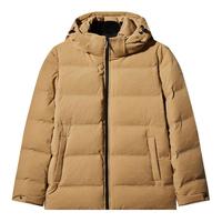 卡宾男装  90鸭绒连帽绒羽绒服秋冬老花满印宽松外套暖H 咖啡色65 M /170/48