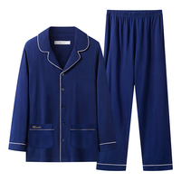 HLA 海澜之家 男士睡衣男春秋纯棉全棉翻领开衫可外穿长袖长裤家居服