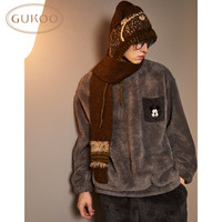 果壳(Gukoo)睡衣男冬季迪士尼系列保暖男士简约圆领家居服套装 雾灰 XL