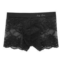诗萝涵朵 男士内裤日系蕾丝花边平角裤本命年红色四角裤