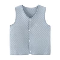 马骑顿 MQD童装男童女童三层夹棉空气层加绒加厚背心保暖内胆儿童秋冬马甲 雾霾蓝 150/75