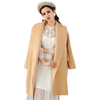 Olrain欧芮儿秋冬女装长袖大衣女保暖毛呢外套呢子大衣女中长款 卡其色 M