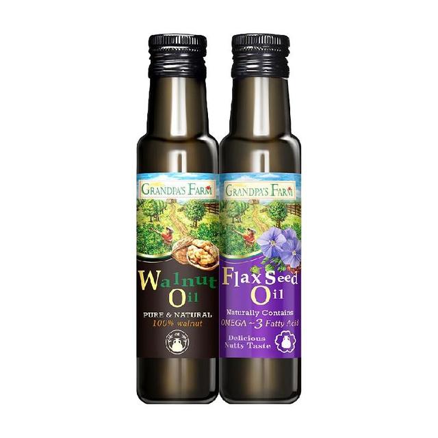 淘金币可用：爷爷的农场 核桃油亚麻籽油 100ml*2瓶 赠婴幼儿有机果泥2袋