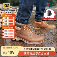 CAT 男士户外防水牛皮高帮休闲鞋 10186821528887