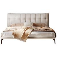 全友（QUANU）家居奶油风生态科技皮床双人床舒适软靠稳固金属脚主卧大 【生态科技皮】1.5米单床