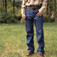 值友专享：Wrangler 美式复古 原色未脱浆重磅宽松直筒牛仔裤 13MWZ