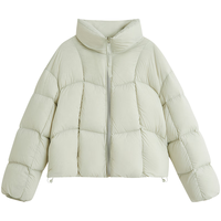 茵曼2025冬季女装云柔泡芙无胆羽绒服高充绒量鸭绒面包服外套 春绿色-短款 XL 166-170cm /121-130斤