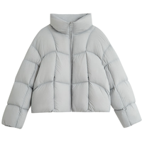 茵曼2025冬季女装云柔泡芙无胆羽绒服高充绒量鸭绒面包服外套 灰蓝色-短款 L 166-170cm /111-120斤