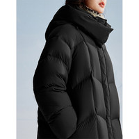 茵曼2025冬季女装云柔泡芙无胆羽绒服高充绒量鸭绒面包服外套 黑色-长款 XL 166-170cm /121-130斤