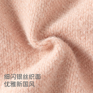戴维贝拉（DAVE＆BELLA）童装儿童新中式棉服冬季新年宝宝棉衣雪貂绒小童外套女童衣服 灰粉色 90 cm（身高80-90cm）