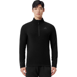 伯希和 Polartec Micro抓绒衣女户外摇粒绒保暖登山服男 曜石黑 L