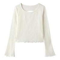 森马内衣女镂空设计感打底衫修身显瘦内搭纯色百搭上衣甜美木耳边